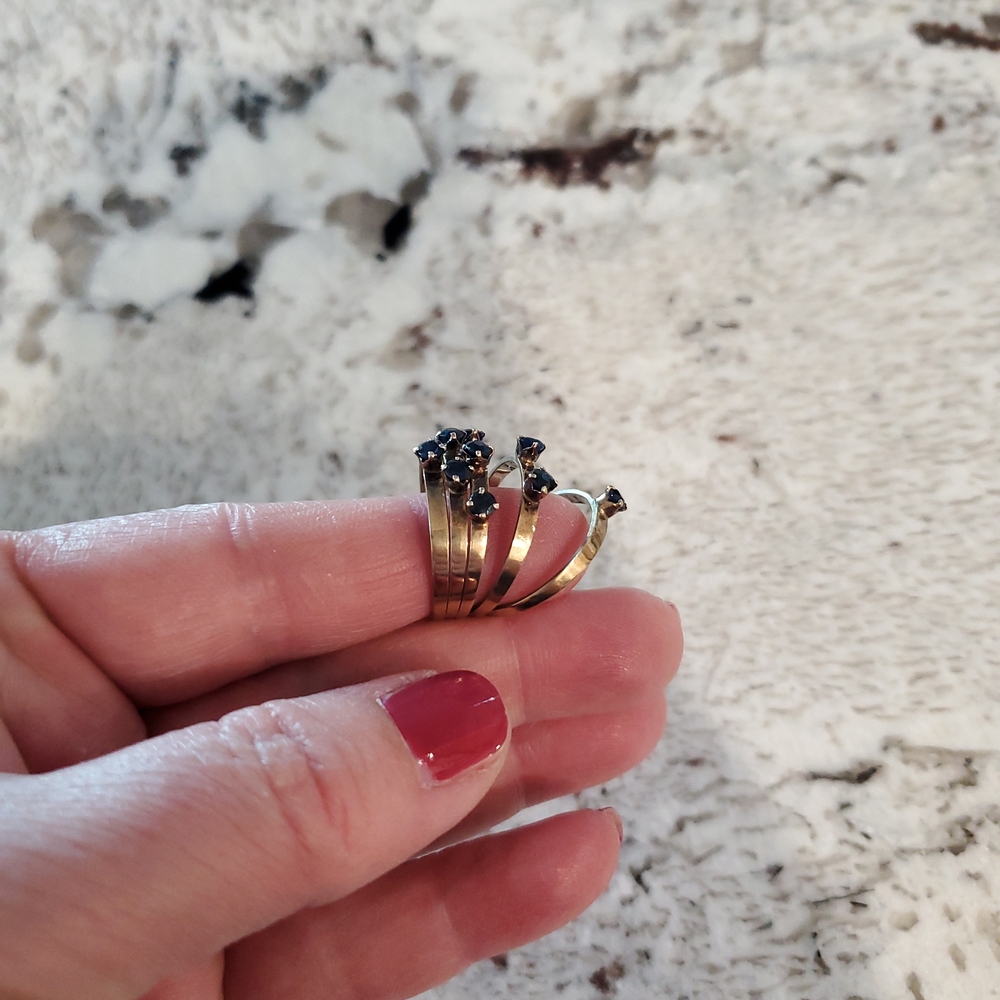 14k Yellow Gold Sapphire Vintage Harem Ring - Picture 3 of 17